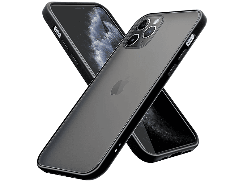 Rückseite, 11 Schutzhülle und iPhone Matt Backcover, Hybrid TPU Innenseite Apple, Kunststoff mit Schwarz Hülle PRO Silikon CADORABO matter MAX,