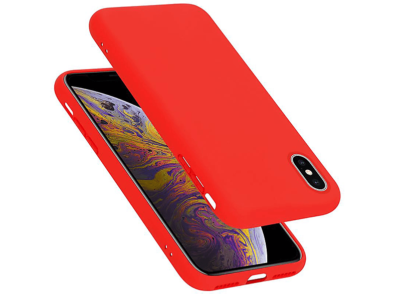 CADORABO Hülle Liquid Case X / ROT im iPhone Apple, Style, Backcover, LIQUID Silicone XS