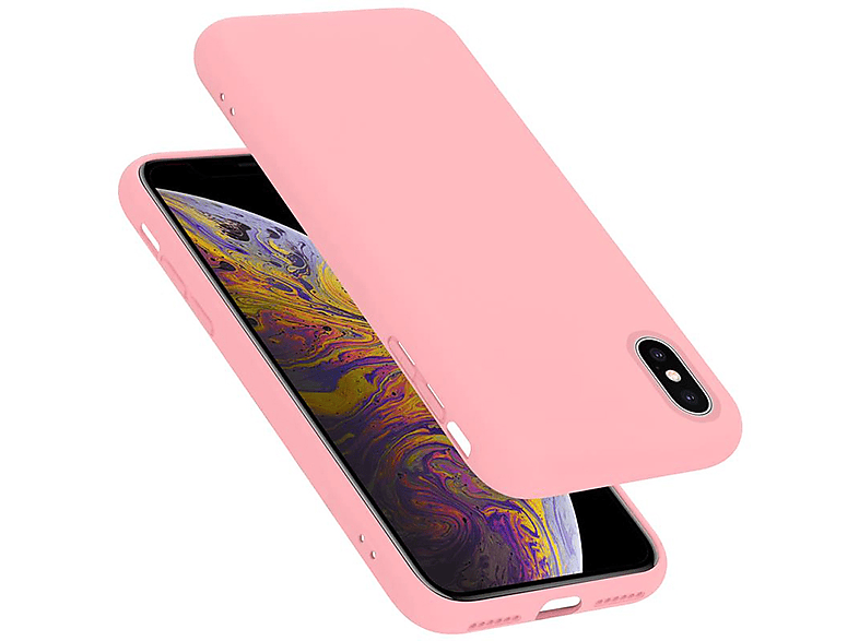 CADORABO Hülle / X LIQUID im Apple, Style, PINK Silicone Backcover, Liquid iPhone Case XS