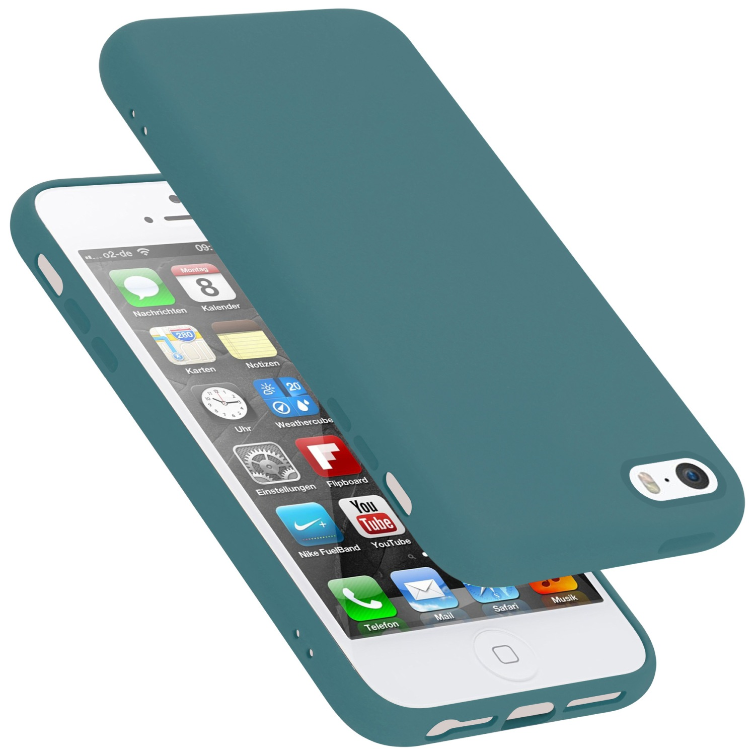 Liquid SE Apple, CADORABO / im / Silicone LIQUID iPhone GRÜN Backcover, 5S Case Hülle 2016, 5 Style,