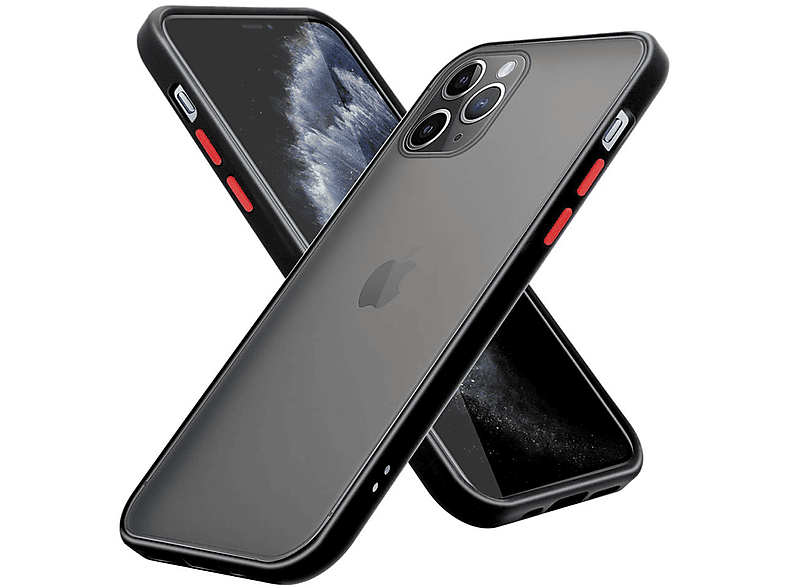 Silikon Innenseite Schutzhülle Schwarz Hülle Rote Rückseite, MAX, Backcover, CADORABO mit Apple, und PRO 11 Kunststoff matter iPhone Tasten TPU Hybrid - Matt