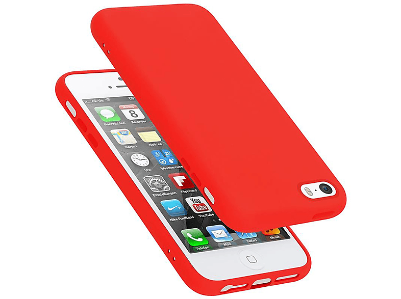 CADORABO Hülle im / / Backcover, Apple, 5 Silicone ROT 5S iPhone 2016, SE Style, LIQUID Case Liquid