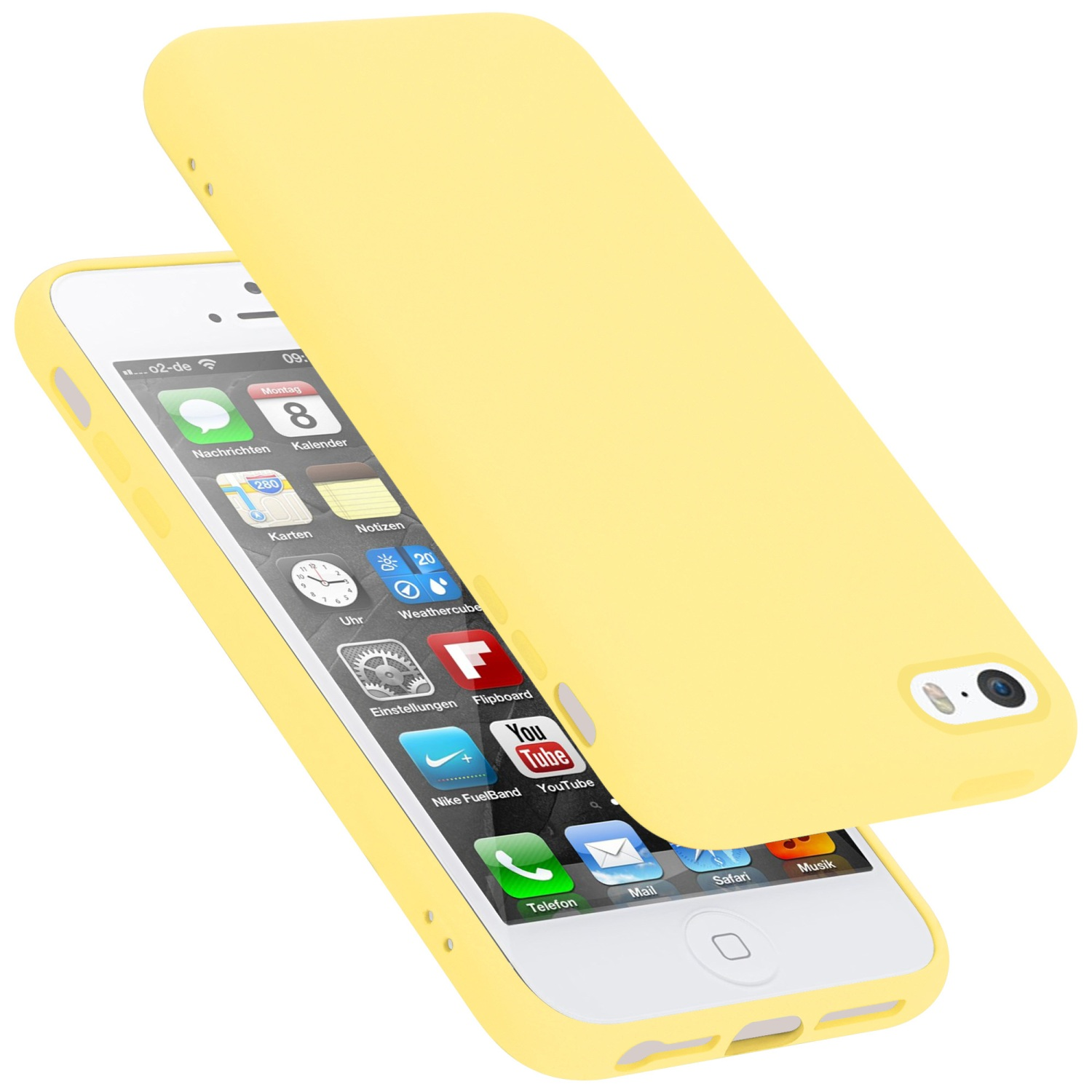 GELB Apple, 5 CADORABO 2016, Backcover, Style, im iPhone 5S SE Liquid Case Silicone LIQUID Hülle / /
