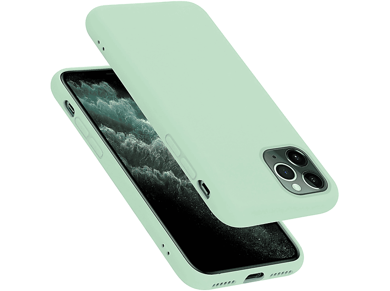 CADORABO Hülle im Liquid Silicone Case Style, Backcover, Apple, iPhone 11 PRO MAX, LIQUID HELL GRÜN