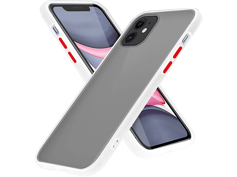 Backcover, iPhone Innenseite Kunststoff Rückseite, Hülle TPU und 11, CADORABO Schutzhülle Transparent Matt matter mit Apple, Hybrid Silikon