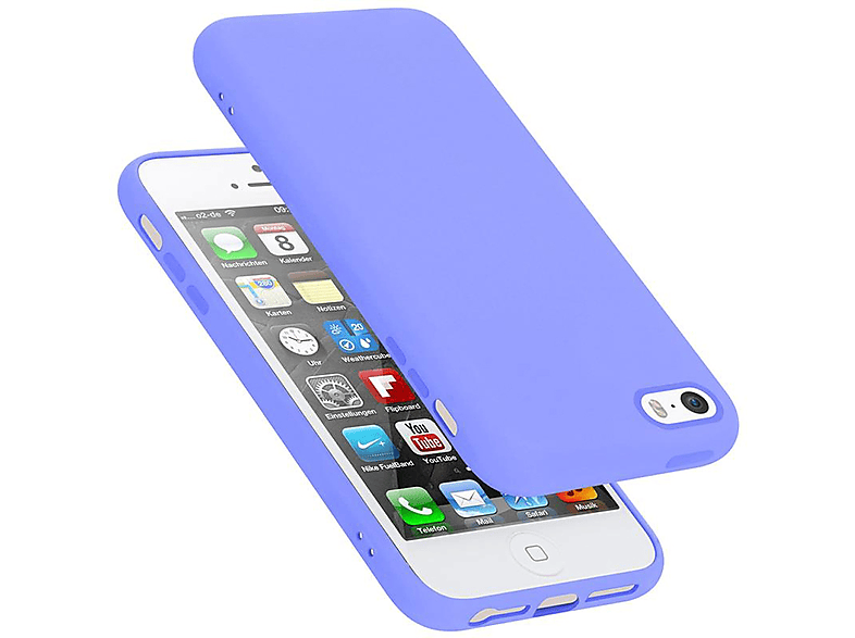 CADORABO Hülle im Liquid Silicone Case Style, Backcover, Apple, iPhone 5 / 5S / SE 2016, LIQUID HELL LILA