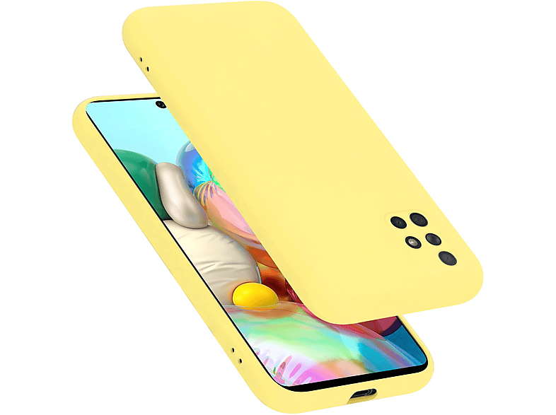 CADORABO Hülle im Liquid Silicone Case Style, Backcover, Samsung, Galaxy A51 4G / M40s, LIQUID GELB
