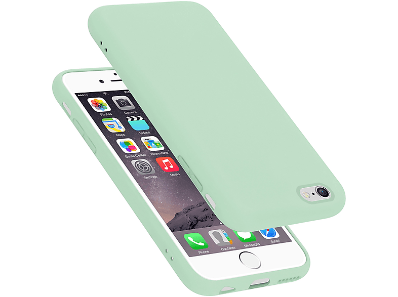 CADORABO Hülle im Liquid Silicone Case Style, Backcover, Apple, iPhone 6 / 6S, LIQUID HELL GRÜN | Backcover