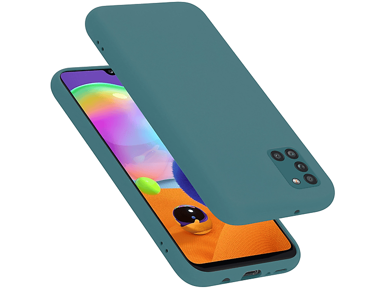 CADORABO Hülle im Liquid Silicone Case Style, Backcover, Samsung, Galaxy A31, LIQUID GRÜN