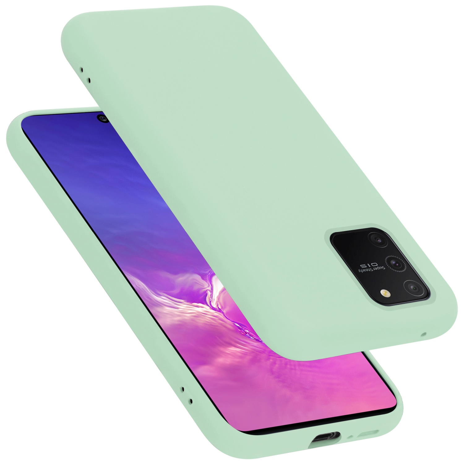 CADORABO Hülle im LIQUID Samsung, Galaxy S10 Silicone Style, M80s, / HELL A91 / Case Backcover, LITE Liquid GRÜN