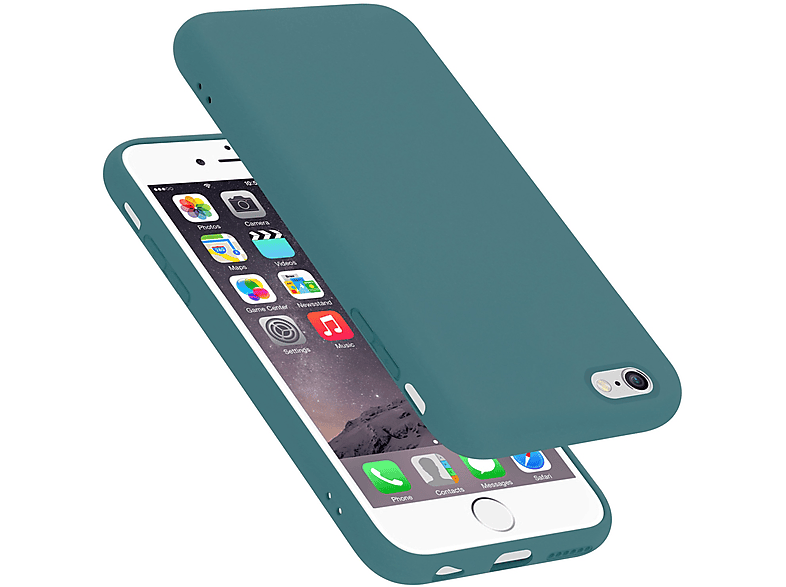CADORABO Hülle im Liquid Silicone Case Style, Backcover, Apple, iPhone 6 / 6S, LIQUID GRÜN