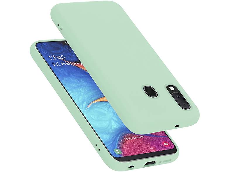 CADORABO Hülle im Liquid Silicone Case Style, Backcover, Samsung, Galaxy A10e / A20e, LIQUID HELL GRÜN