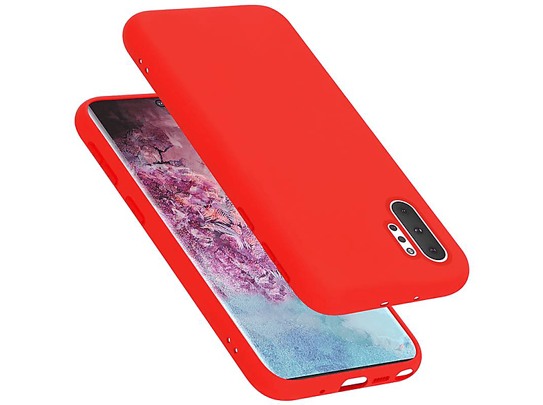 CADORABO Hülle im Liquid Silicone Samsung, Galaxy ROT PLUS, NOTE Case 10 Style, LIQUID Backcover