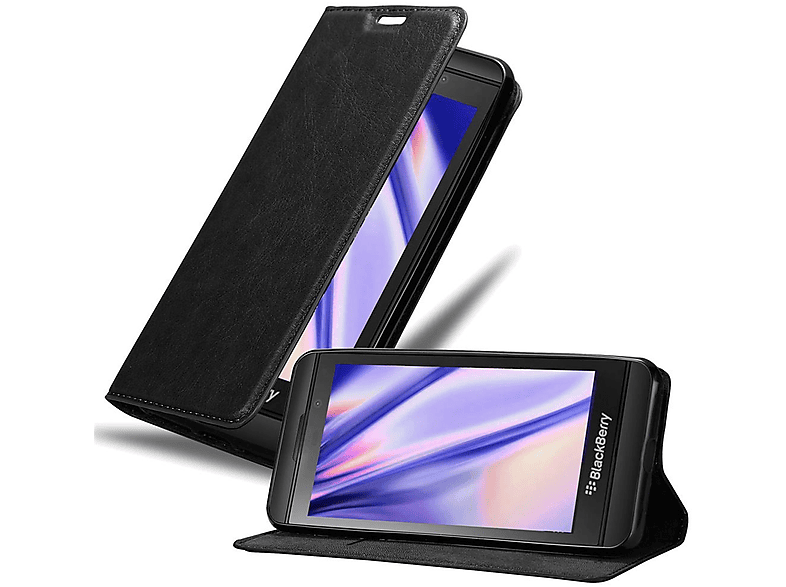 cadorabo Book Case works with Blackberry Z10 in CANDY APPLE RED - with Stand Function and Card Slot made of Structured Faux Leather - Wallet Etui