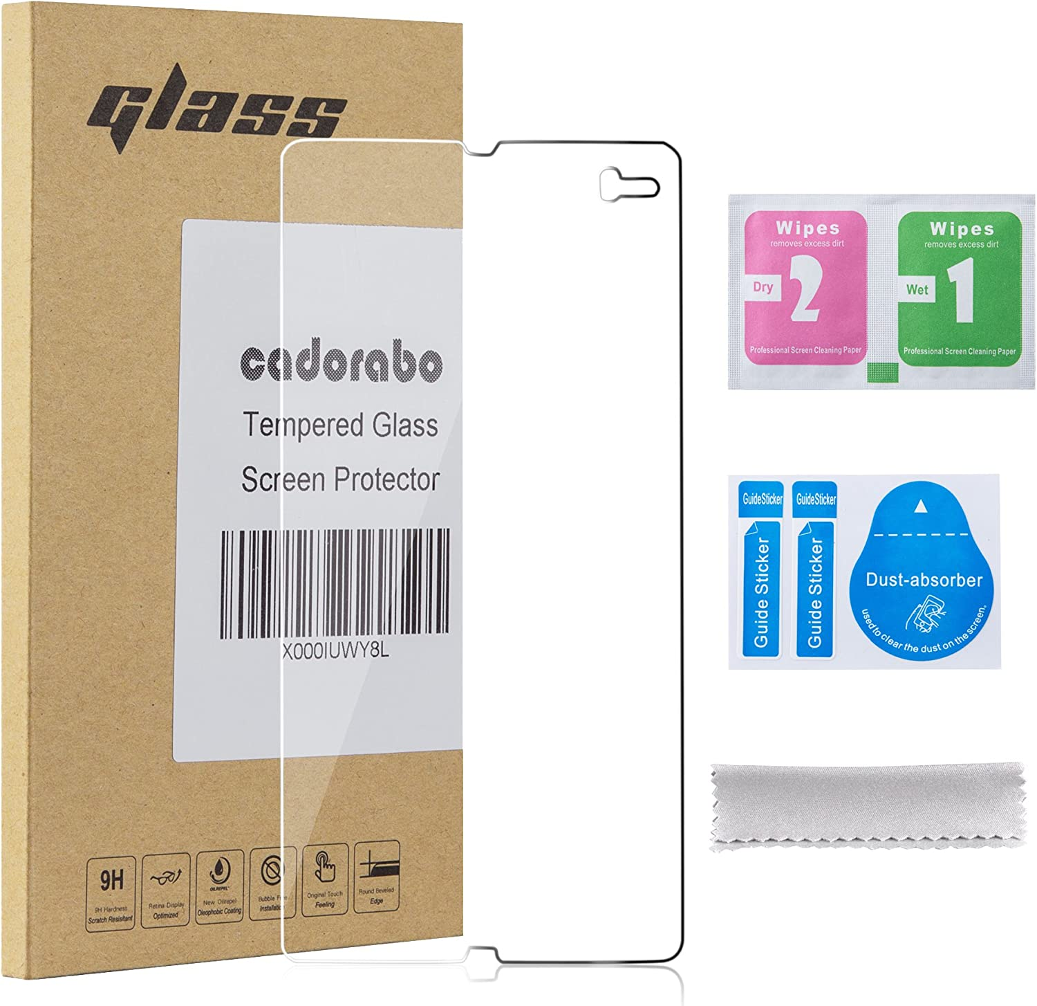 Kit di protezione schermo, tra cui un proteggi schermo in vetro, salviette e strumenti di applicazione.