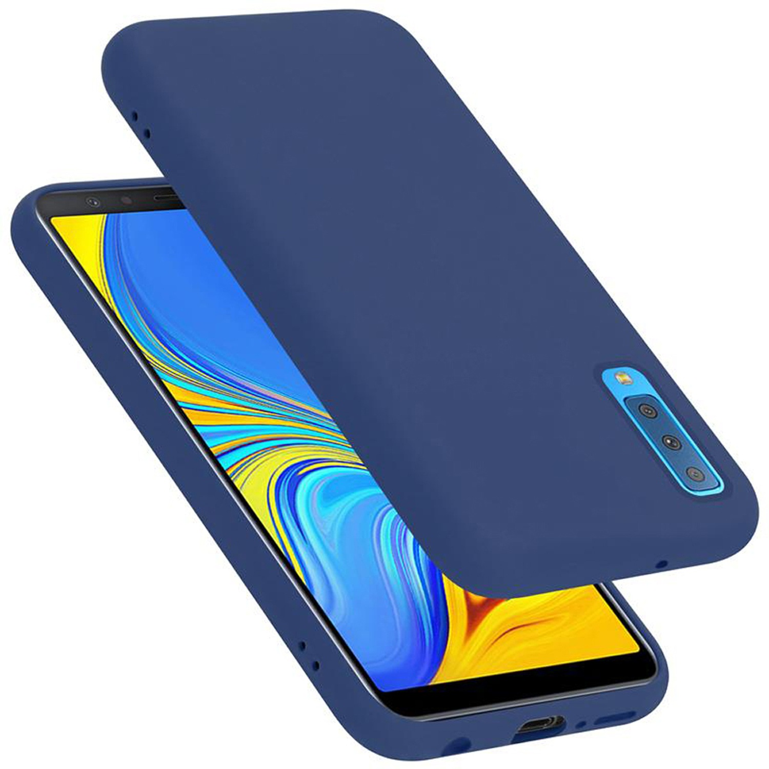 Case Style, BLAU Liquid 2018, A7 Silicone Galaxy Samsung, im LIQUID CADORABO Backcover, Hülle