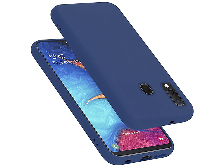 CADORABO Hülle im Liquid Case LIQUID A20e, Style, A10e Silicone Galaxy BLAU / Backcover, Samsung