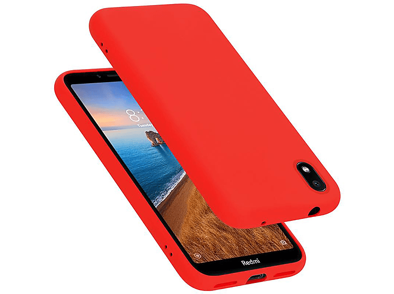 Xiaomi, im RedMi Style, Hülle Backcover, ROT Case Liquid CADORABO 7A, LIQUID Silicone