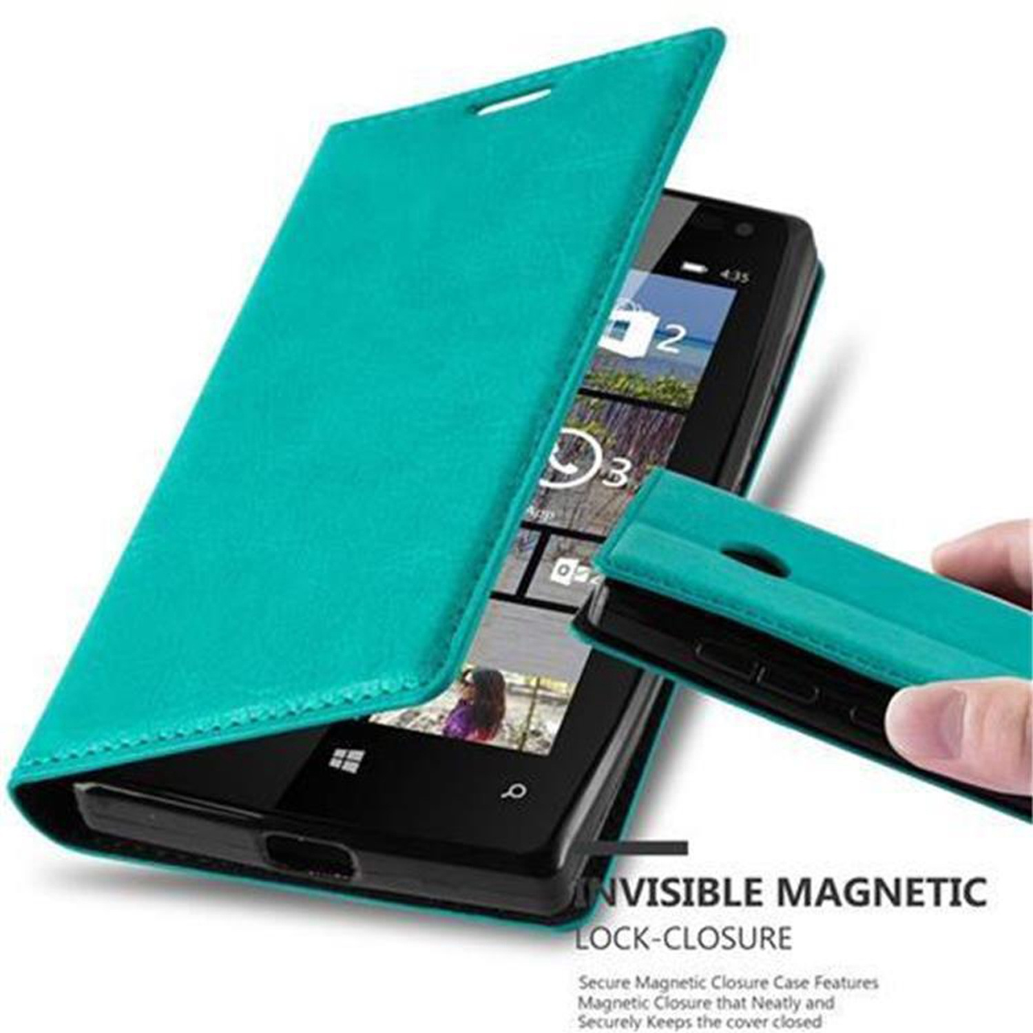 Book Nokia, Magnet, Lumia PETROL TÜRKIS Invisible Hülle 435, Bookcover, CADORABO