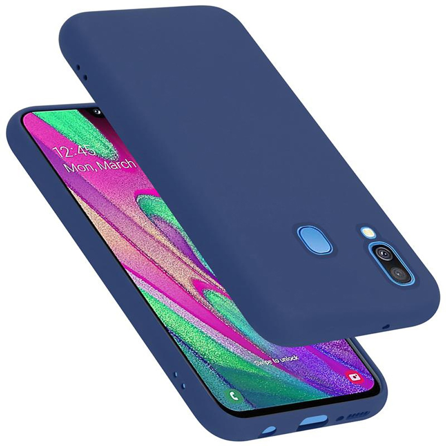 CADORABO Hlle im Liquid Silicone Case Style, Backcover, Samsung, Galaxy A40,  LIQUID BLAU | MediaMarkt