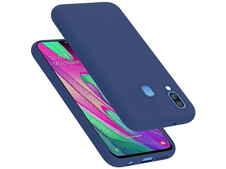Galaxy Case Samsung, A40, Backcover, Hülle Style, Liquid im LIQUID CADORABO Silicone BLAU