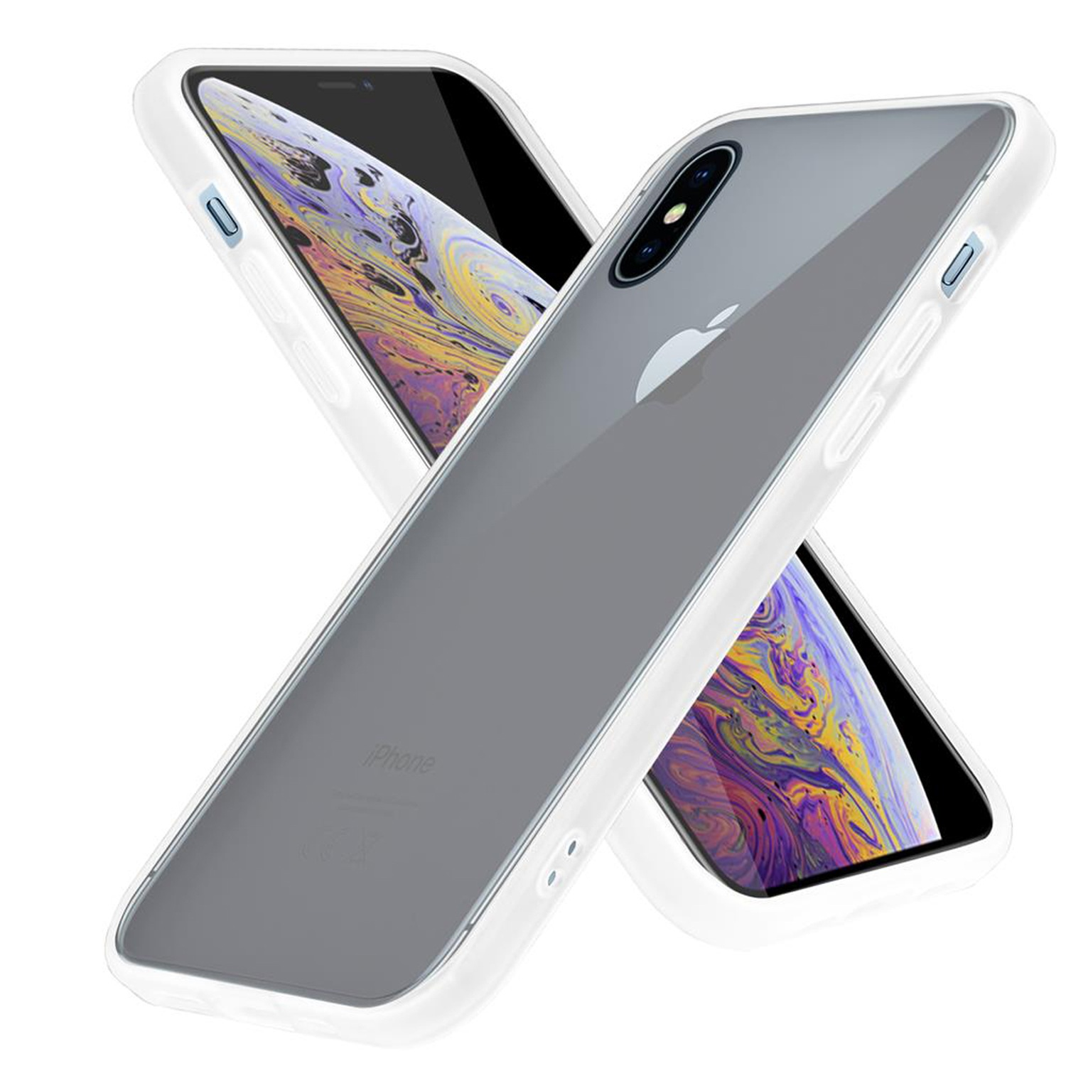 TPU und CADORABO Silikon Backcover, Transparent iPhone Hülle mit matter Schutzhülle MAX, Apple, XS Matt Kunststoff Innenseite Rückseite, Hybrid