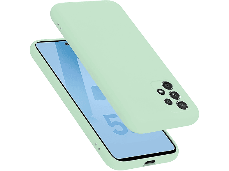 CADORABO Hülle im Liquid Silicone Case Style, Backcover, Samsung, Galaxy A52 (4G / 5G) / A52s, LIQUID HELL GRÜN