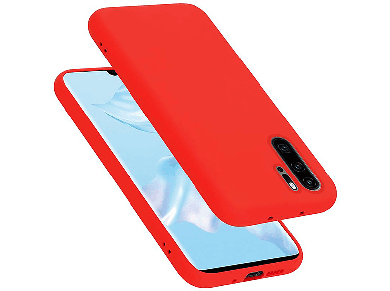 CADORABO Hülle im Liquid Silicone Case Style, Backcover, Huawei, P30 PRO, LIQUID ROT