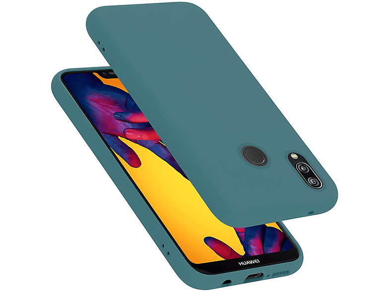 GRÜN Huawei, Hülle CADORABO Case Style, im Backcover, / NOVA LIQUID Silicone Liquid LITE 3E, 2018 P20