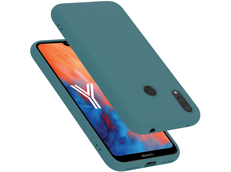 CADORABO Hülle im Liquid Y7 Case Huawei, 2019 2019, Style, / Silicone GRÜN Backcover, PRIME Y7 LIQUID