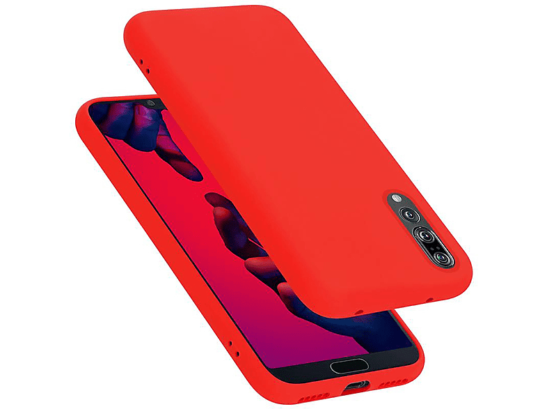 Silicone PRO im PLUS, LIQUID Style, CADORABO Huawei, Liquid P20 / Backcover, Case Hülle ROT P20