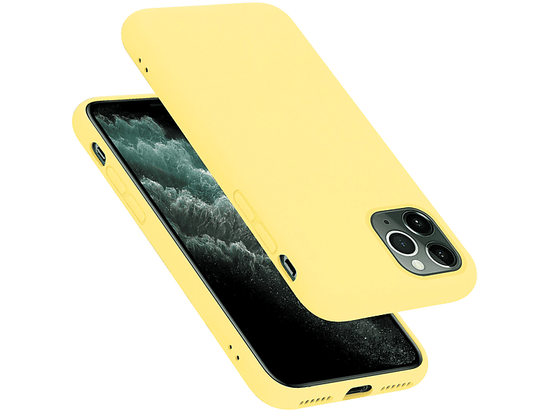 CADORABO Hülle im Liquid Silicone Case Style, Backcover, Apple, iPhone 11 PRO MAX, LIQUID GELB
