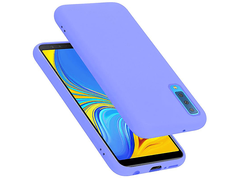 CADORABO Hülle im Liquid Silicone Case Style, Backcover, Samsung, Galaxy A7 2018, LIQUID HELL LILA