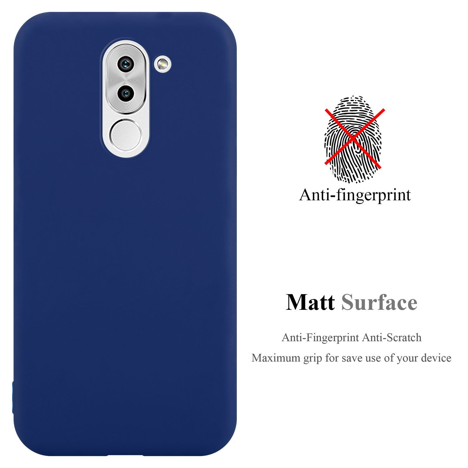 Eine blaue Handyhülle mit Anti-Fingerabdruck- und Anti-Kratz-Eigenschaften.