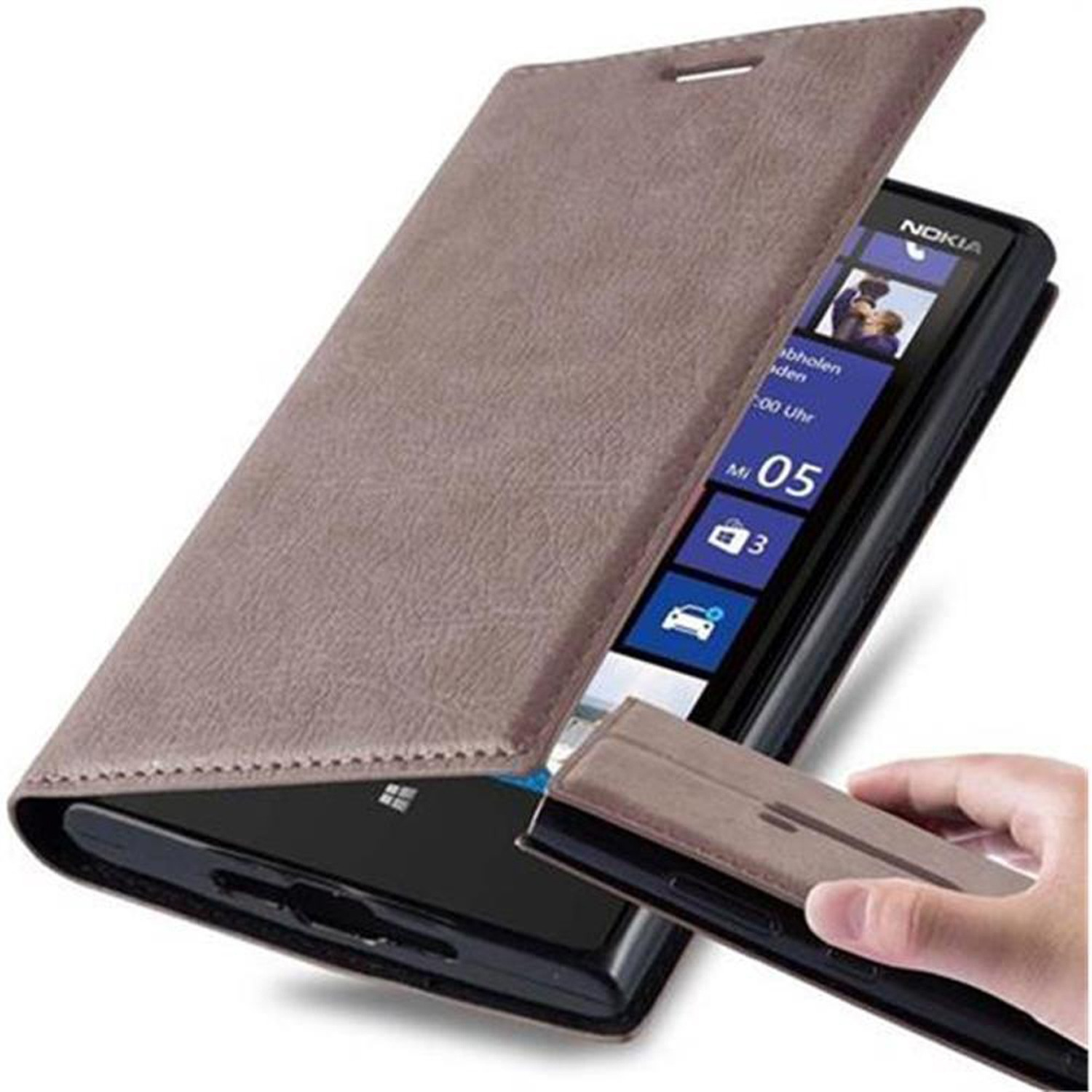 Magnet, Invisible Lumia Nokia, KAFFEE CADORABO Bookcover, Book BRAUN 920, Hülle