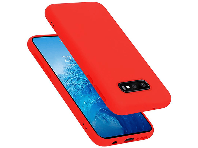 Custodia su Samsung S10 Cover antiurto TPU Silicone Fibra di carbonio