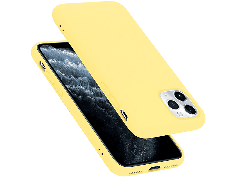 CADORABO Hülle im Liquid Silicone Case Style, Backcover, Apple, iPhone 11 PRO, LIQUID GELB