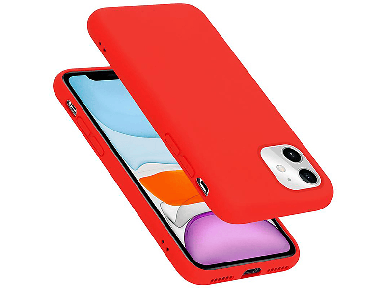 CADORABO Hülle im Liquid Silicone Case Style, Backcover, Apple, iPhone 11, LIQUID ROT