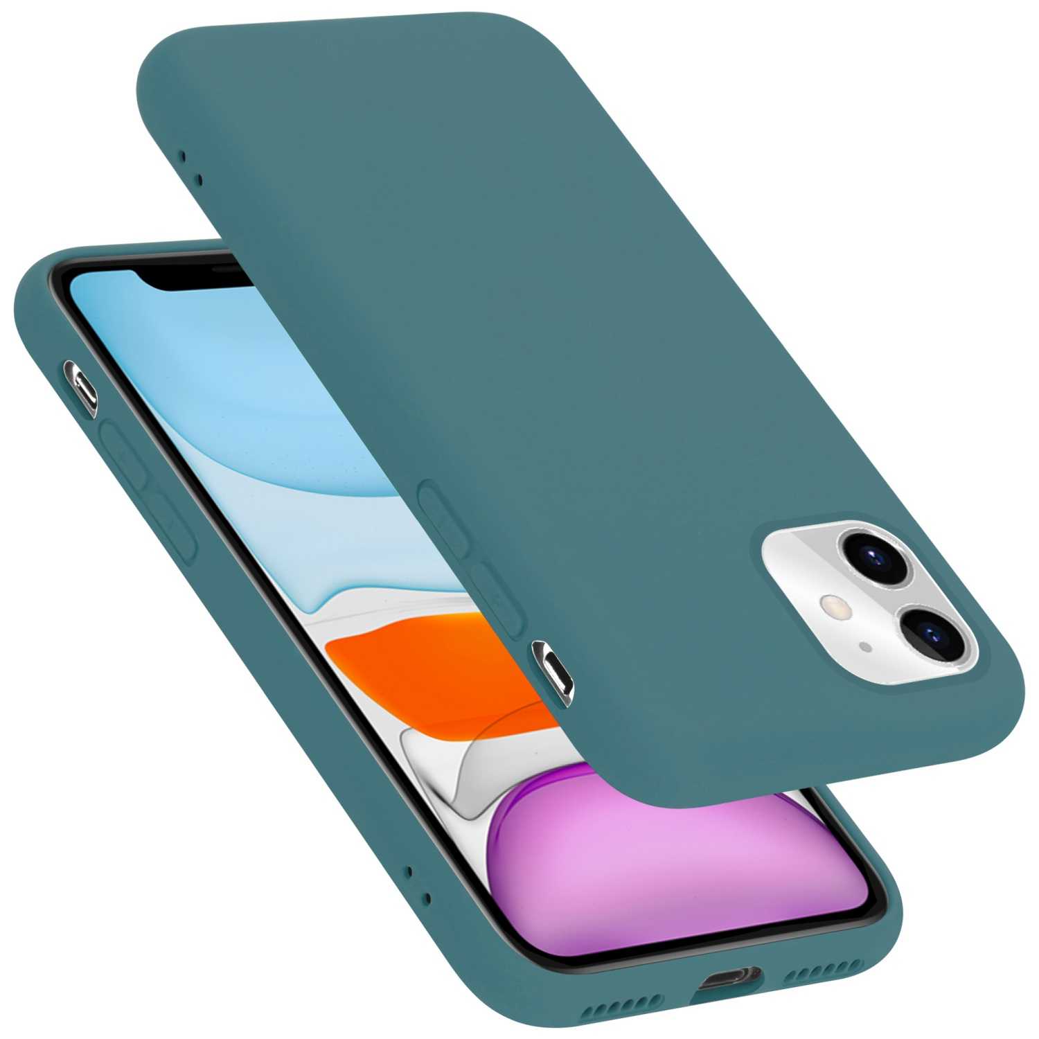 iPhone CADORABO im Style, Liquid Backcover, Case Apple, 11, Silicone LIQUID Hülle GRÜN