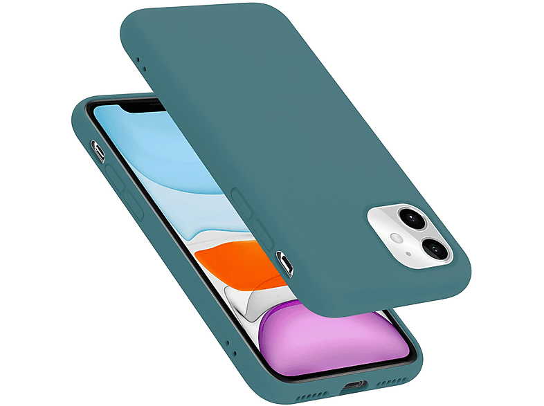CADORABO Hülle im Liquid Silicone Case Style, Backcover, Apple, iPhone 11, LIQUID GRÜN