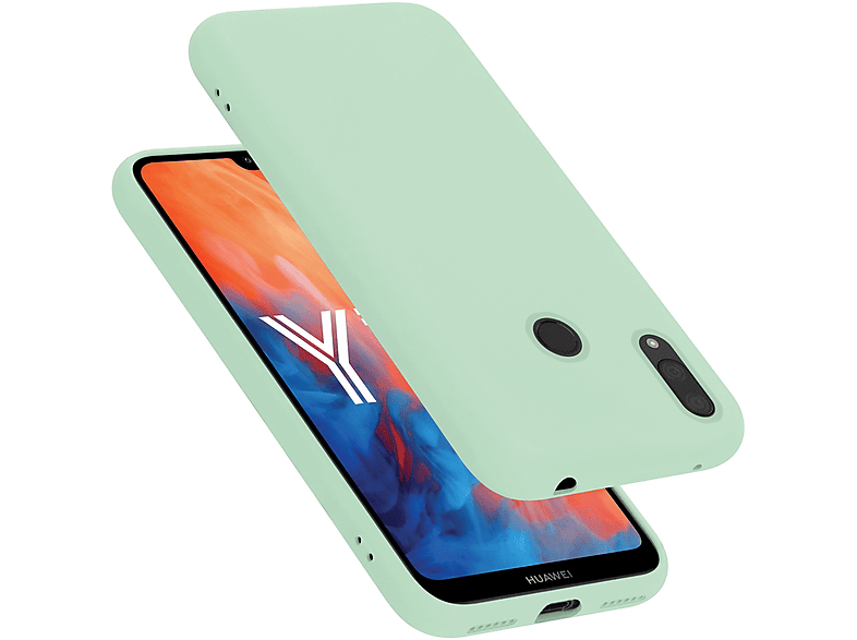 CADORABO Hülle im Liquid Silicone 2019 PRIME HELL / Backcover, LIQUID Huawei, 2019, Y7 Case Style, GRÜN Y7