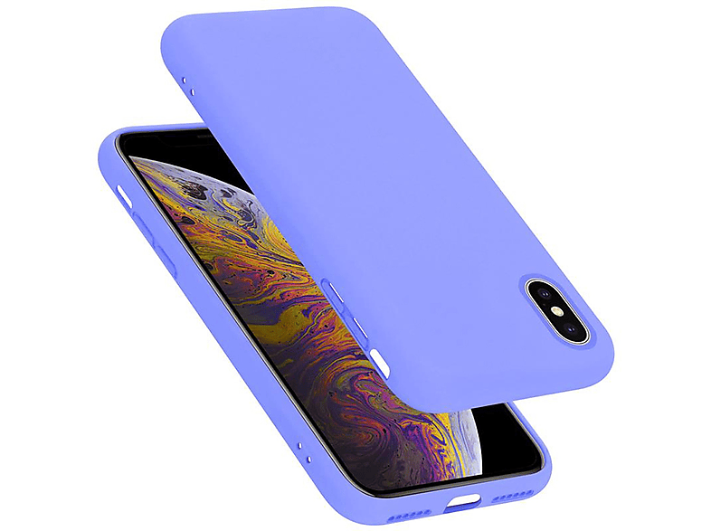 CADORABO Hülle im Liquid Silicone Case Style, Backcover, Apple, iPhone X / XS, LIQUID HELL LILA