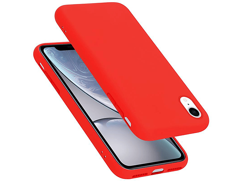 CADORABO Hülle im Liquid Silicone Case Style, Backcover, Apple, iPhone XR, LIQUID ROT