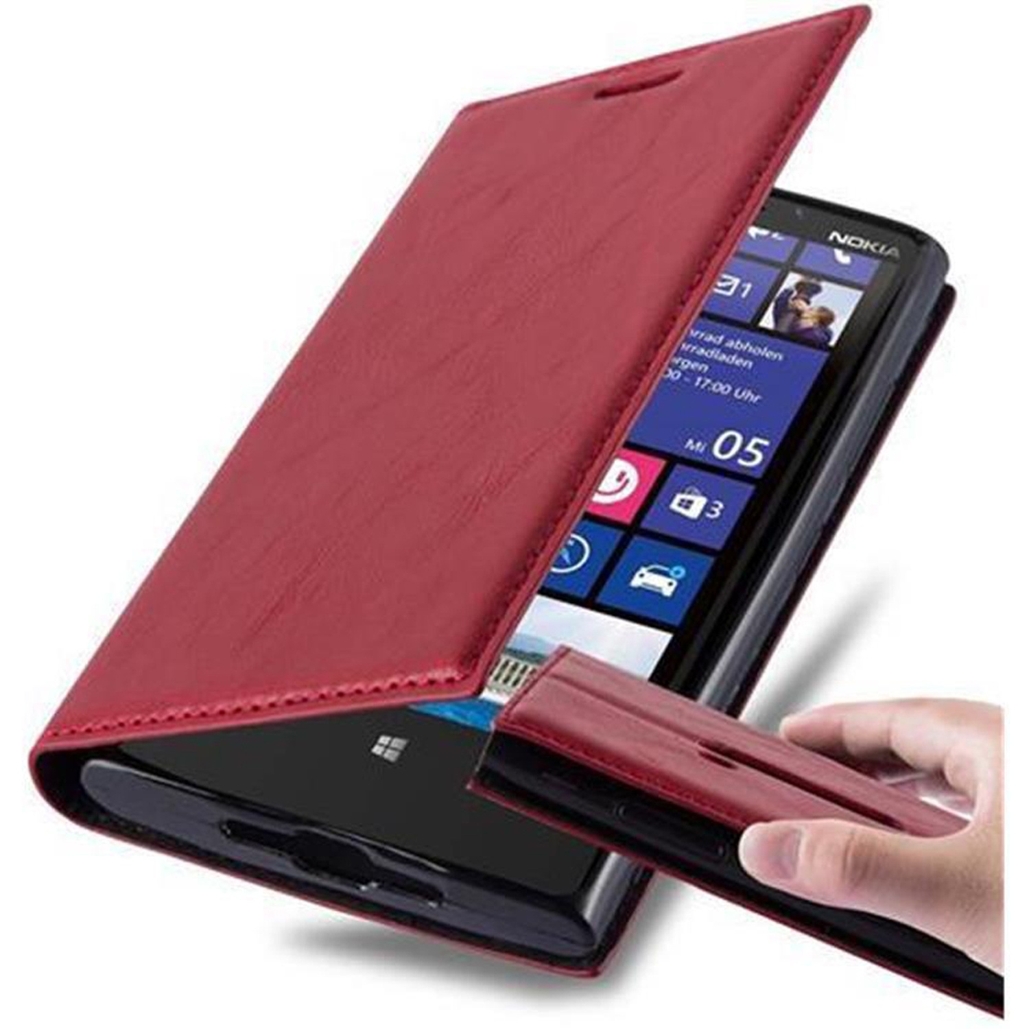 Nokia, Lumia Hülle Book APFEL ROT Bookcover, Invisible Magnet, CADORABO 920,