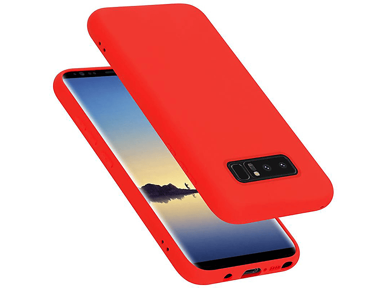 CADORABO Hülle im Liquid Silicone Case Style, Backcover, Samsung, Galaxy NOTE 8, LIQUID ROT