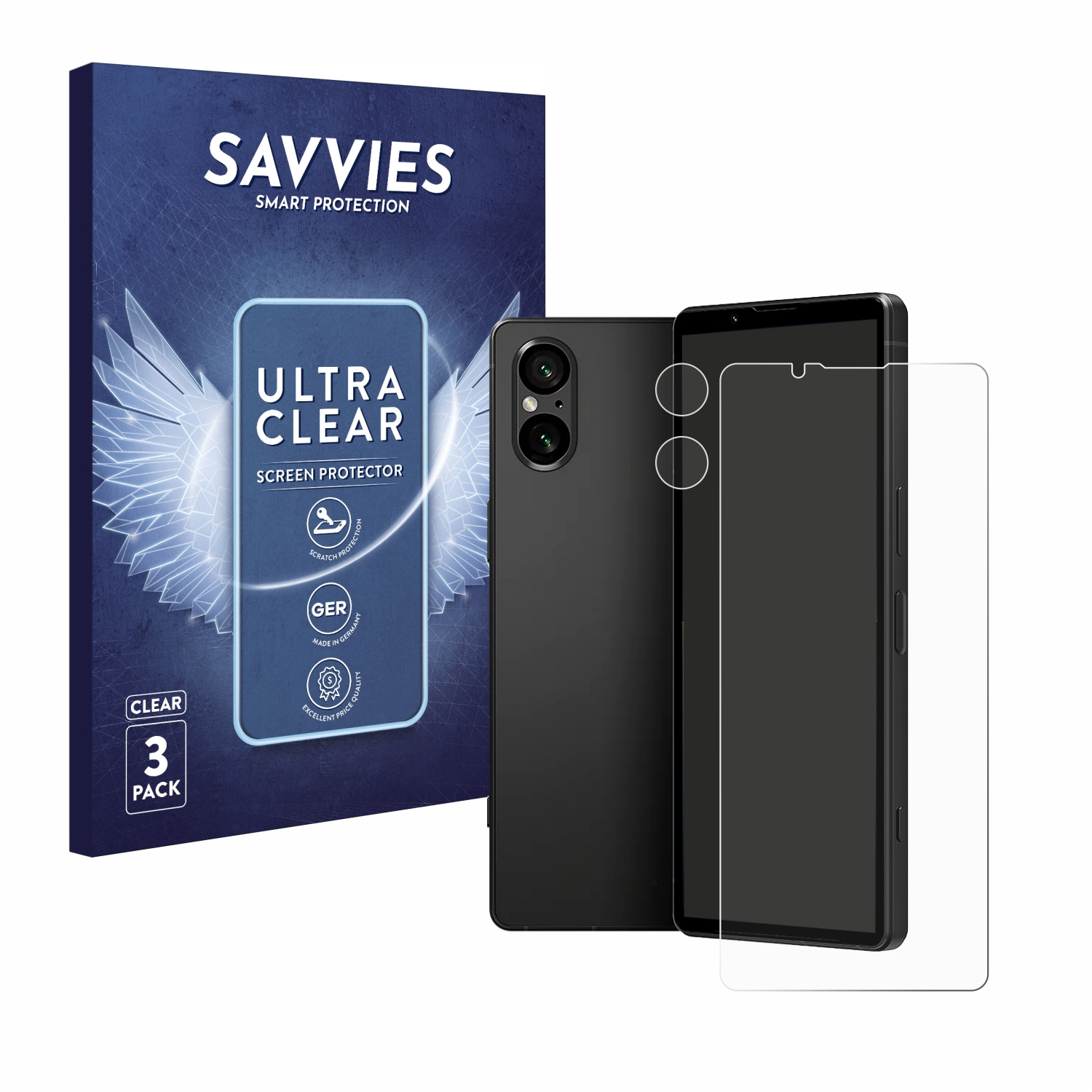 SAVVIES 6x klare Schutzfolie(für Sony Xperia V) 5
