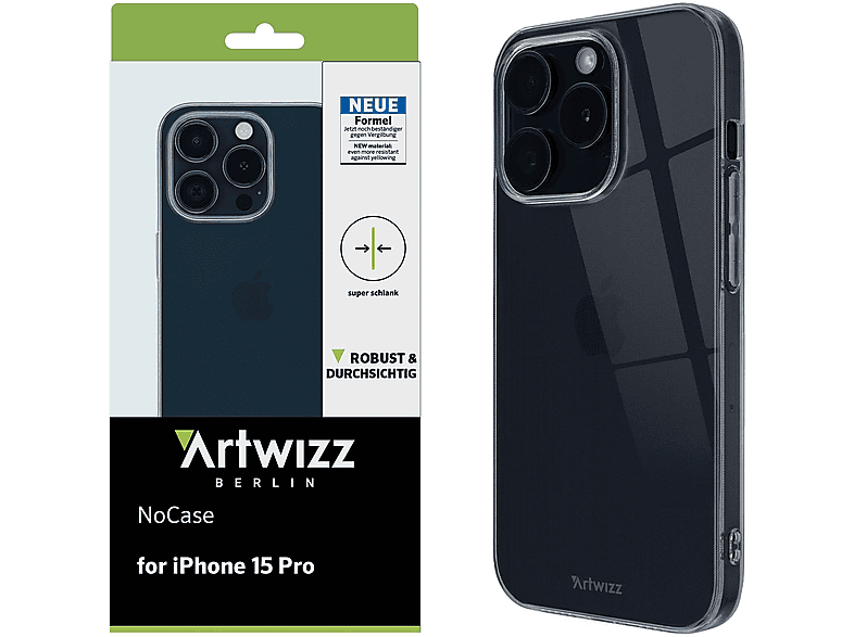 ARTWIZZ NoCase, Backcover, Apple, iPhone 15 Pro, Transparent