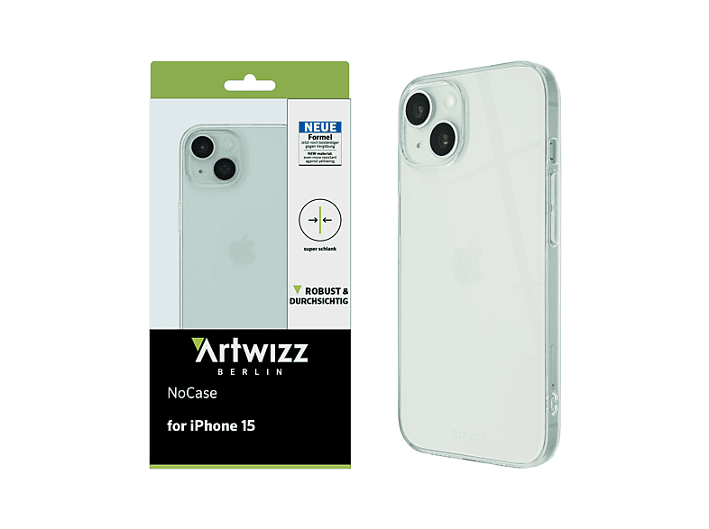 ARTWIZZ NoCase, Transparent Apple, iPhone Backcover, 15