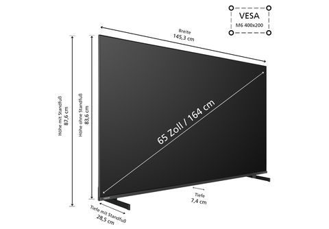 (Flat, QLED UHD | SMART 65 Zoll / 4K, 164 TV) MediaMarkt TOSHIBA TV 65QA5D63DG/2 cm,