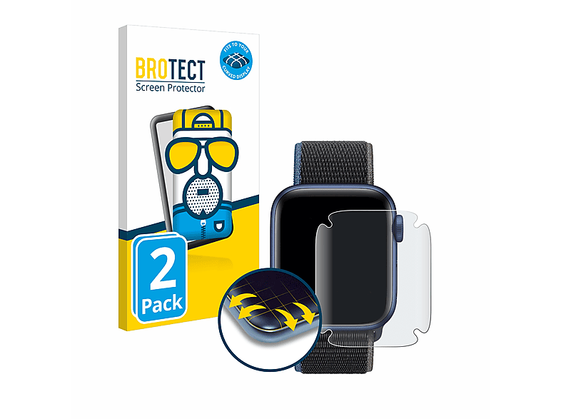 Curved Apple BROTECT 6 mm)) (40 2x Full-Cover 3D Schutzfolie(für Series Flex matt Watch